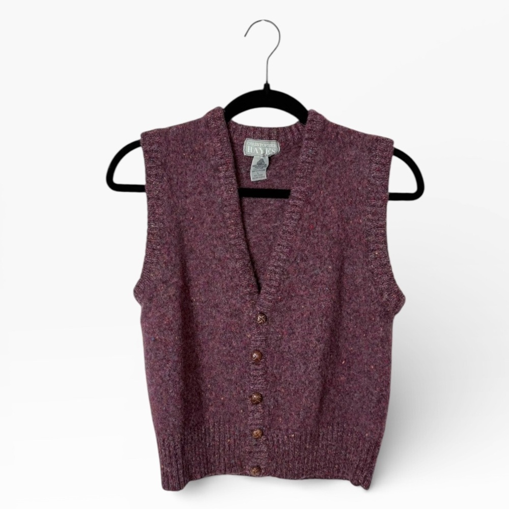 Christopher Hayes Size Large Maroon Vintage Button Up Vest (A)